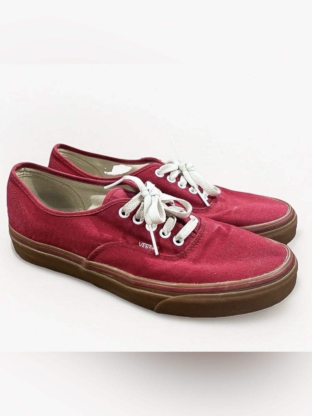 Vans Authentic Red Gun Sole Men’s Size 10 Sneakers Canvas Skate Shoes Low Top